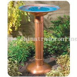 Brushed Copper Solar Birdbath Fountain